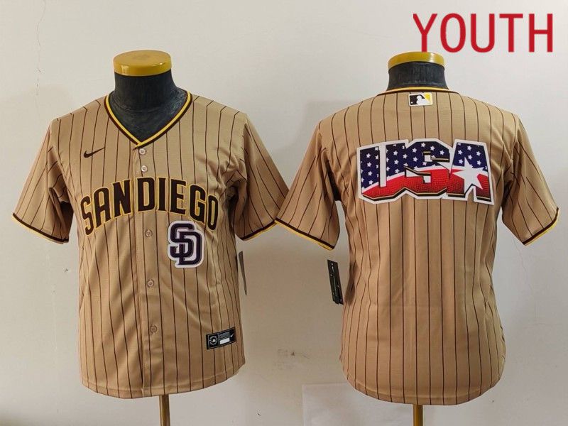 Youth San Diego Padres Blank Brown Stripe Game 2024 Nike MLB Jersey style 9026->san diego padres->MLB Jersey